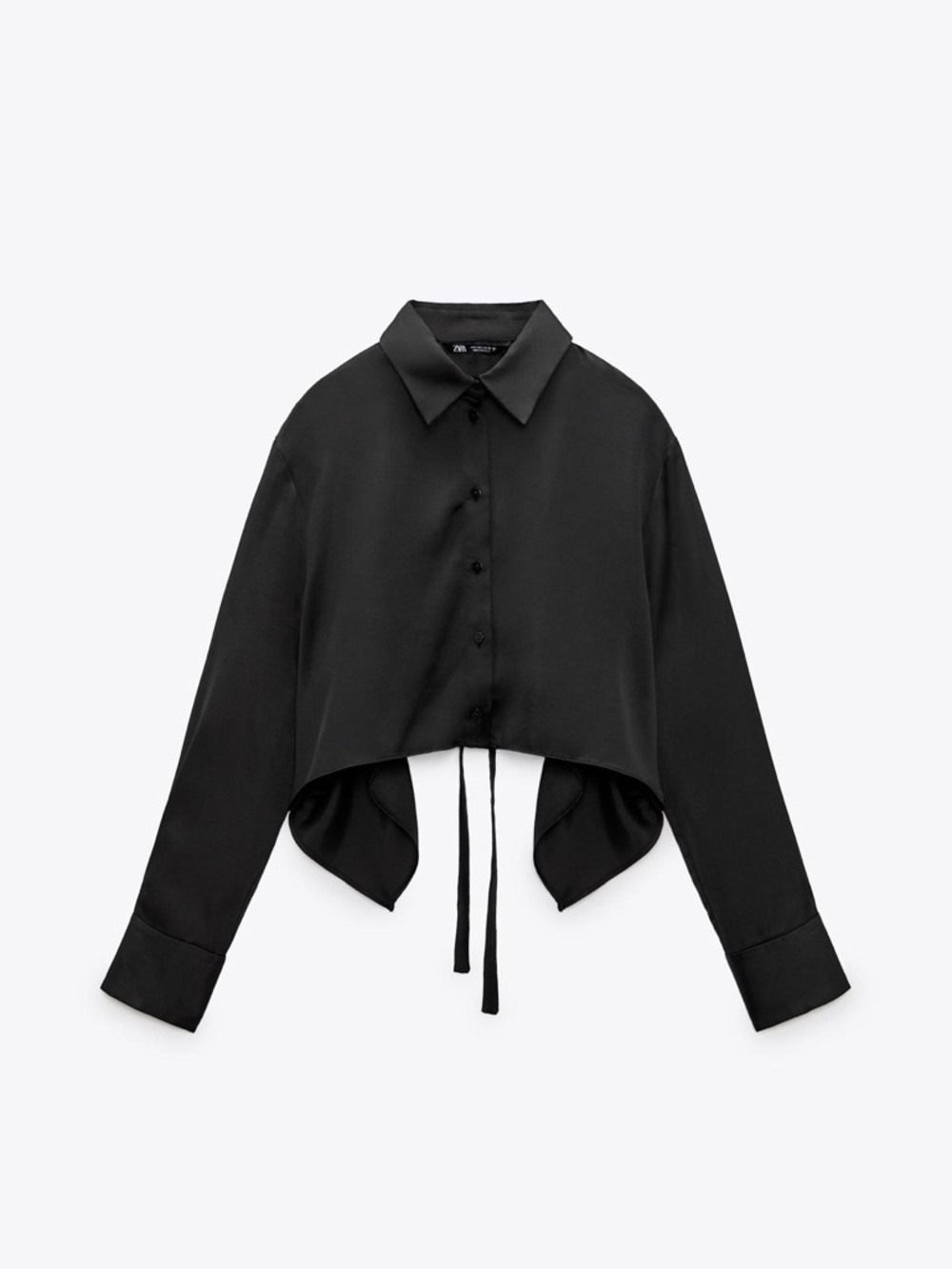 Zara Satin Effect Tie-back shirt